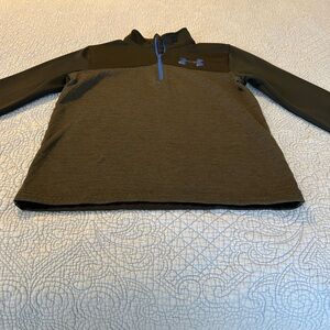 Under Armour Black and Gray Quarter-Zip Pullover